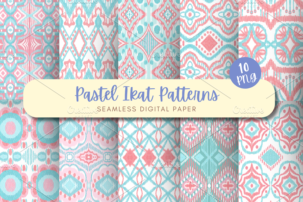 Pastel ikat Pattern seamless pattern, a Pattern Graphic by AkiraVilla (Photo 1 of 7)