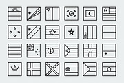 Outline square world flags, a Graphic by Xinh Studio (Thumbnail 4 of 5)