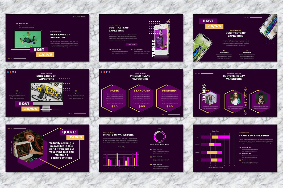 Vapestore - Vape & Vapor Powerpoint, a Presentation Template by Dhabee