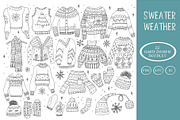 Winter Christmas Sweaters Doodles, a Seasonal Illustration by Anna Ivanir (Thumbnail 1 of 3)