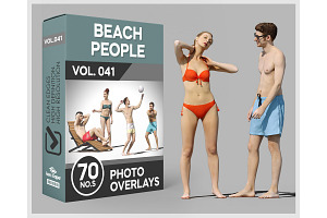 70 Beach People Photo Overlays, a Nature Photo by KenScape