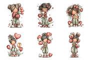 Whimsical Girl With Tulips And Puppy, an Illustration by SinaCreation (Thumbnail 4 of 11)