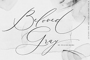Beloved Gray // Fine art Calligraphy, a Script Font by PeachCreme (Thumbnail 1 of 12)