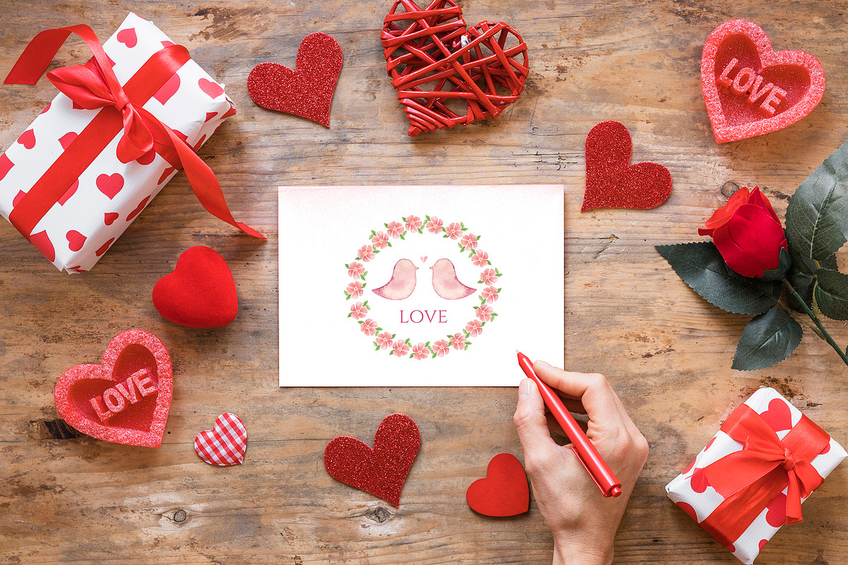 Hand Drawn Watercolor Set LOVE, an Illustration by Marge Art (Photo 4 of 4)