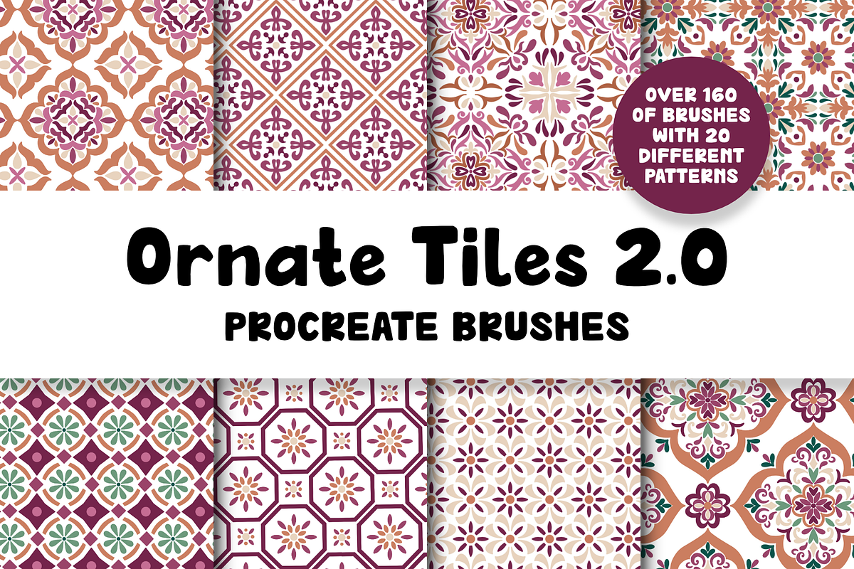 Ornate Tiles 2.0 Procreate Brushes, a Brush Add-On by Design av MAD (Photo 1 of 8)