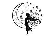 Fairy Moon Butterfly Silhouette, an Object Illustration by Gaye Art (Thumbnail 16 of 31)