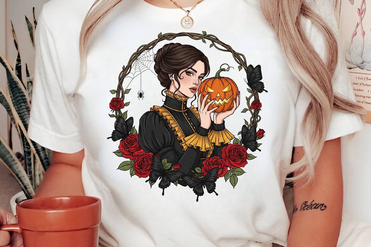 Gothic Victorian Lady Skull PNG, an Illustration by Craft Nest (Photo 2 of 6)