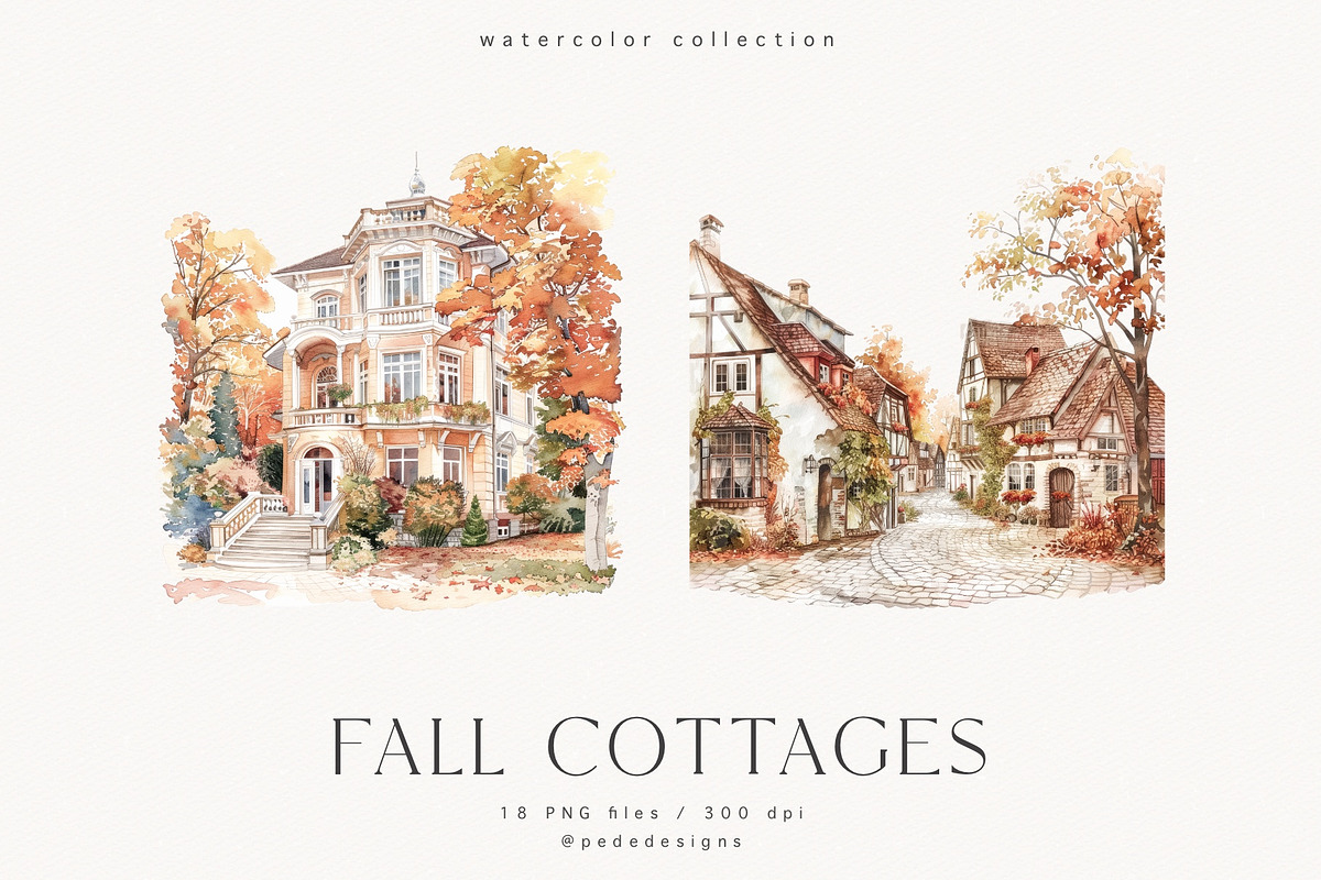 Fall Cottages, a Seasonal Illustration by PeDe Designs (Photo 8 of 10)