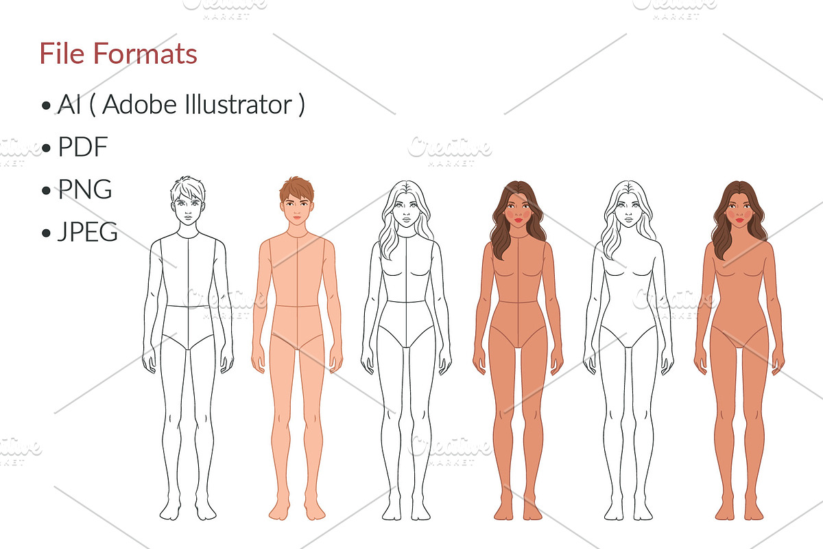 Teen Fashion Croquis Bundle, a Person Illustration by Shorena Fashion Draws (Photo 7 of 13)