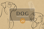 Dog - one line illustrations, an Animal Illustration by Anna.Klets (Thumbnail 1 of 12)
