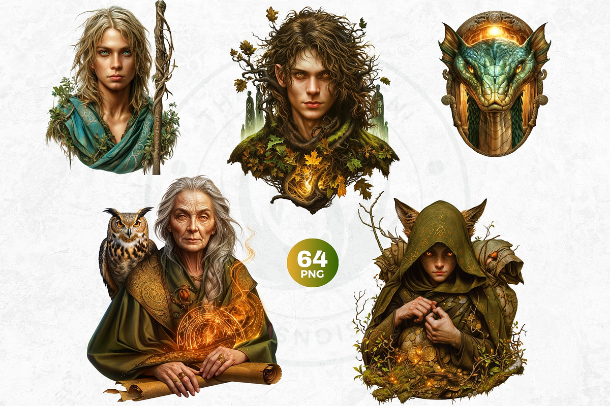 Baltic gods Pantheon clipart Set, a Person Illustration by ThatsDesignArt (Photo 5 of 10)