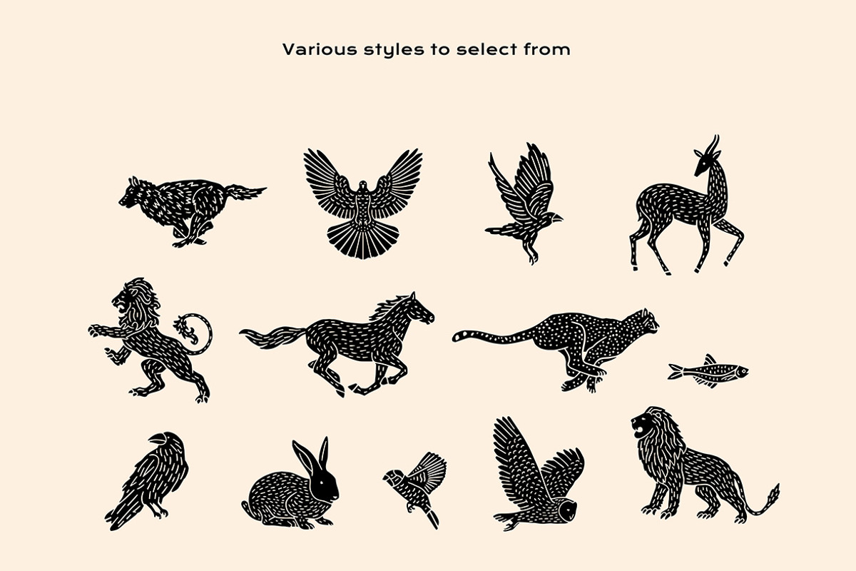 Animal Linocut Clipart Bundle, an Animal Illustration by ClayStudio (Photo 3 of 5)