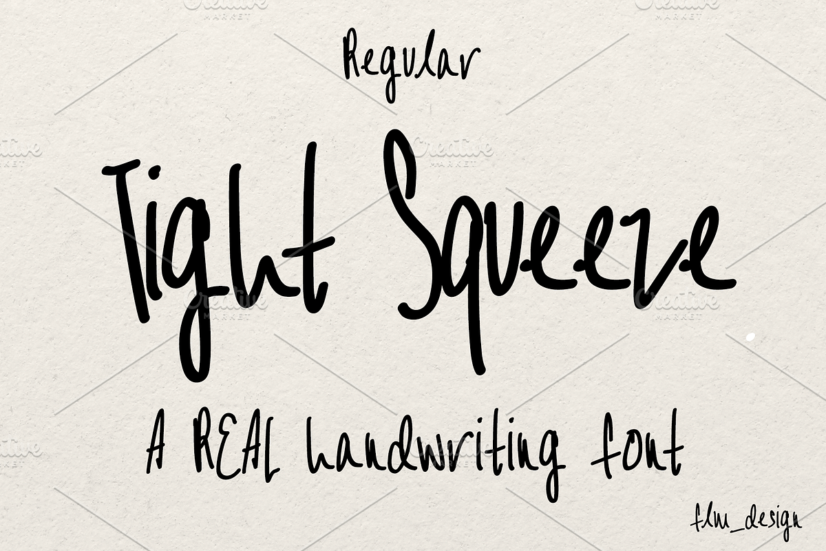 Tight Squeeze Real Handwriting Font, a Handwritten Font by Flm__design (Photo 1 of 4)