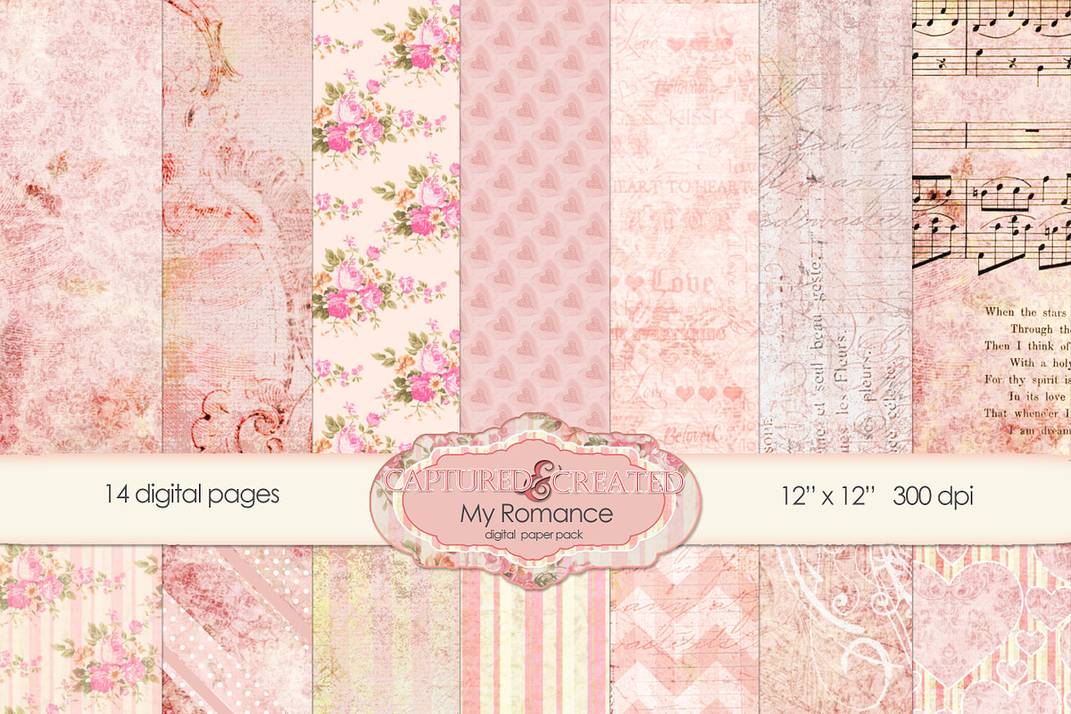 My Romance Digital Paper Pack -14