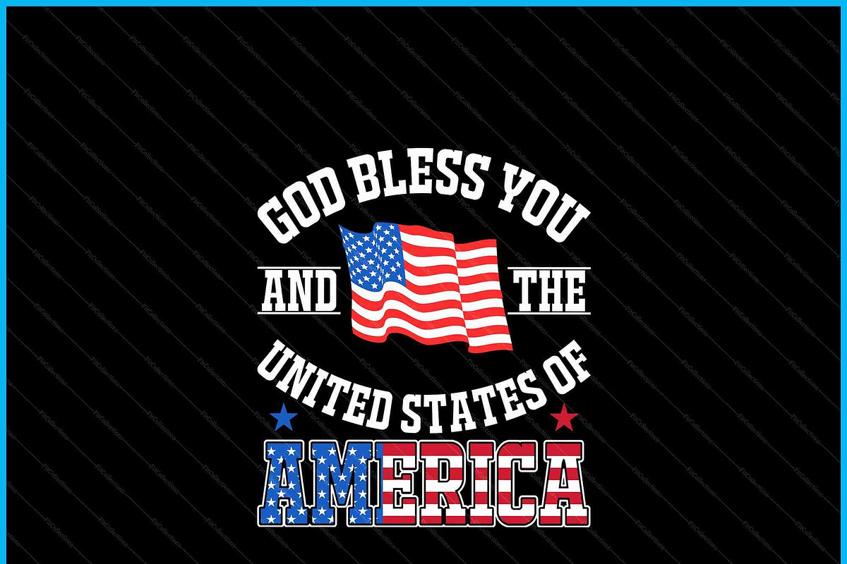 God Bless You And The Usa Flag SVG, an Object Graphic by Creativeusart (Photo 2 of 4)