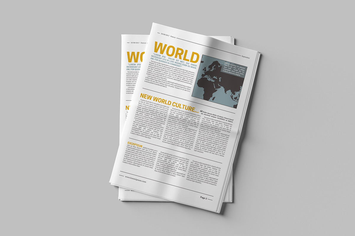 Newspaper Mockups, a Print Template by artimasa (Photo 4 of 6)