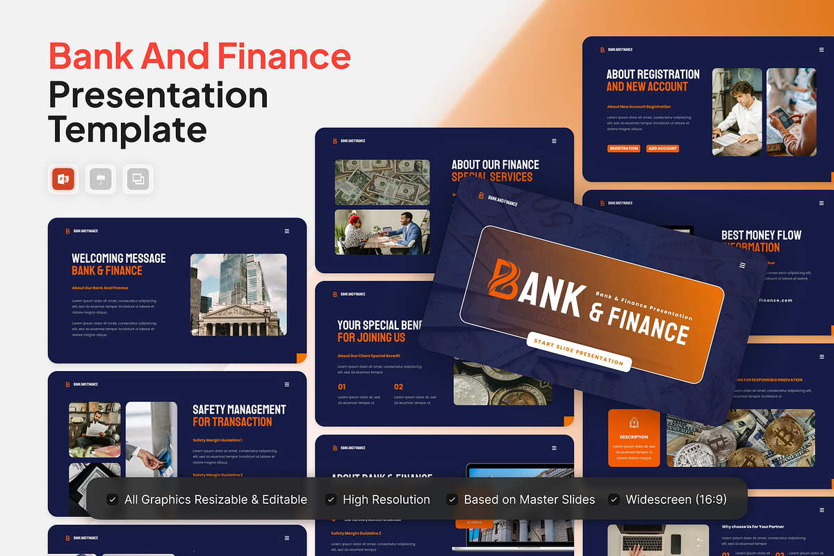 Bank And Finance PowerPoint, a Presentation Template by Annora Studio (Photo 1 of 5)
