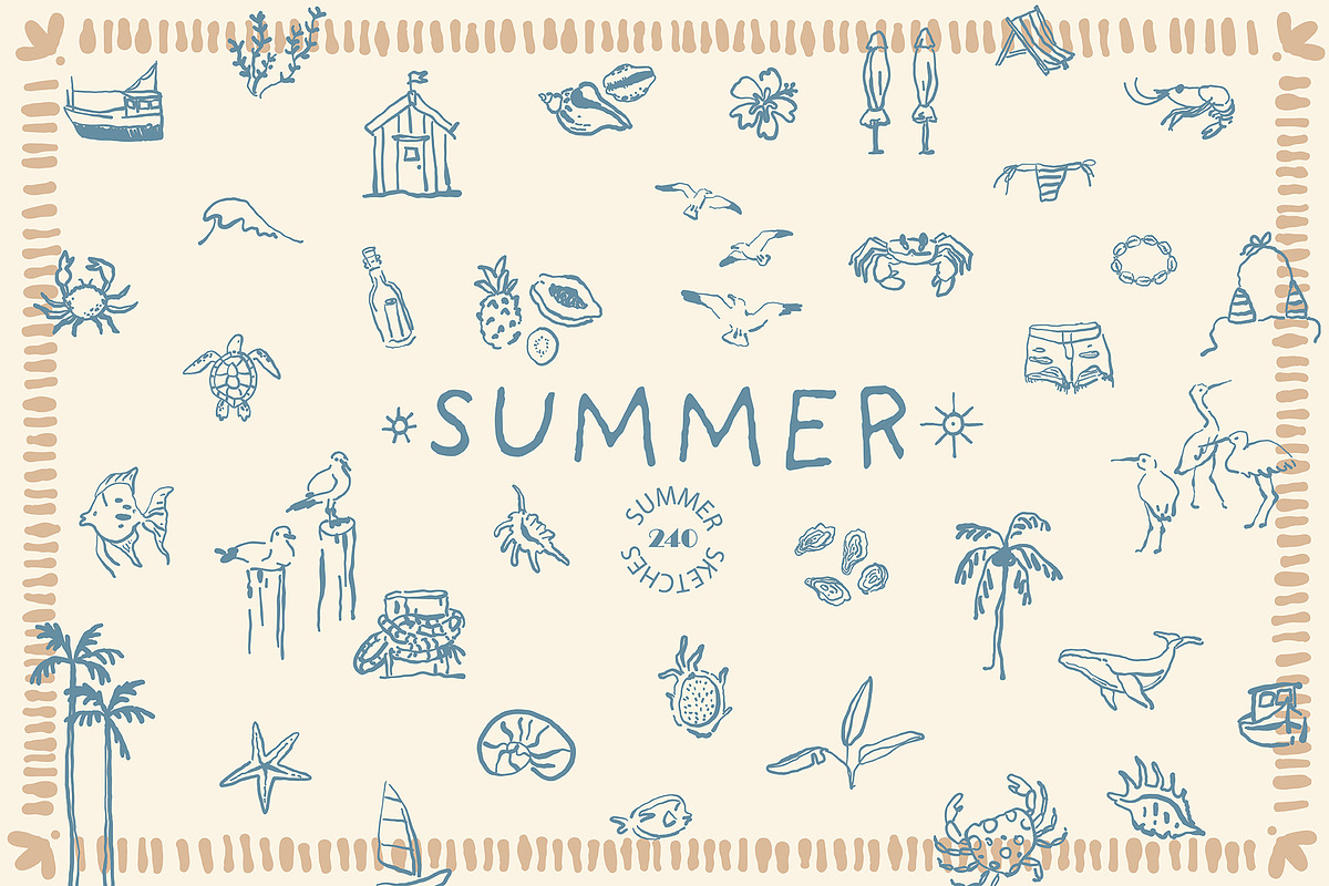 Summer Hand Drwan Illustrations, a Graphic by Anastasiya Klempach (Photo 1 of 14)