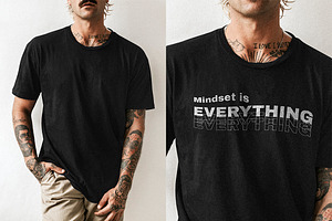 Men's Black Tee Mockup Psd On Tattoo