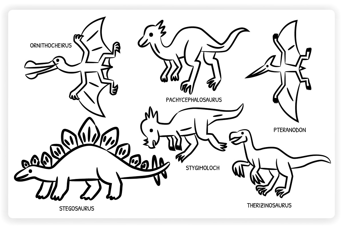 38 Dinosaur Elements x3 Styles, a Graphic by monkik (Photo 10 of 22)