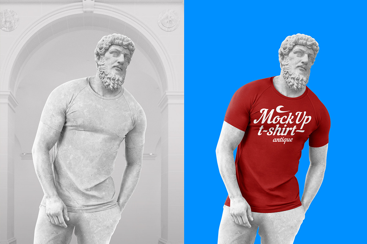 4 Mockups of T-shirt | Antique #2, a Shirt Mockup by Sergey Serebrennikov (Photo 4 of 9)
