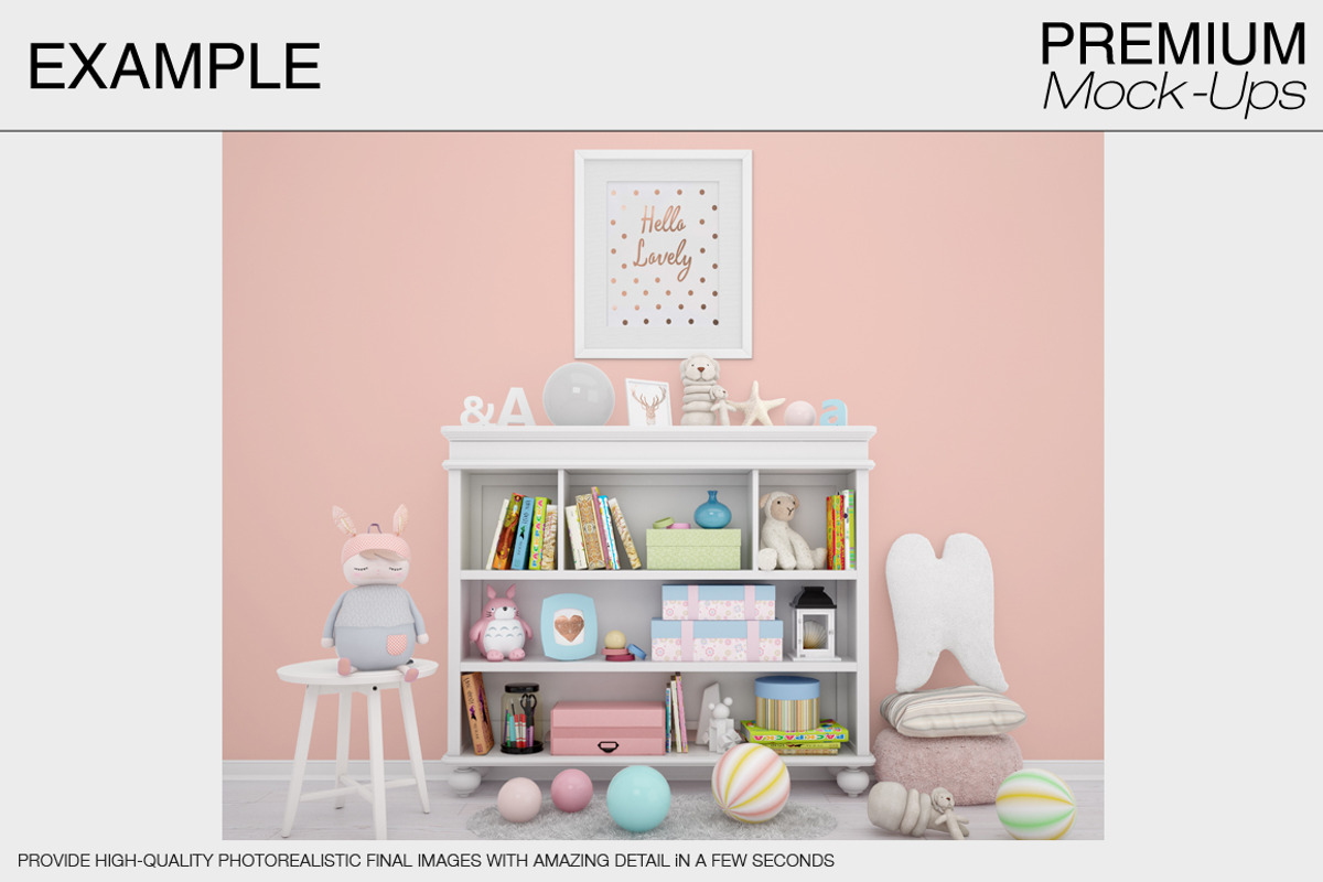 Nursery Wallpaper & Frames Mockups, a Product Mockup by mock-ups (Photo 15 of 23)
