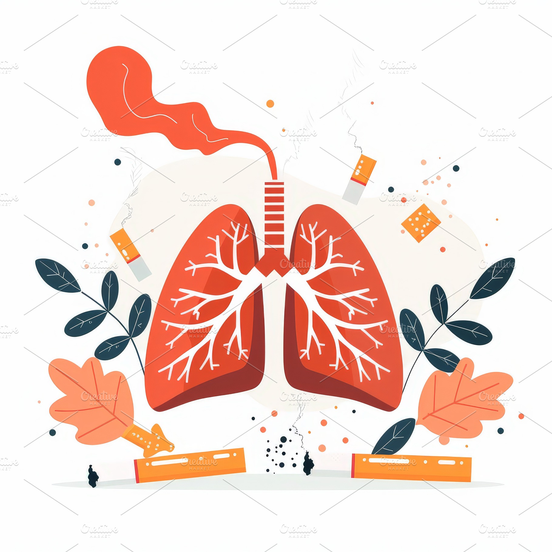 Smoking prevention Lungs and cigaret, a Health & Medical Photo by Pixeness Studio
