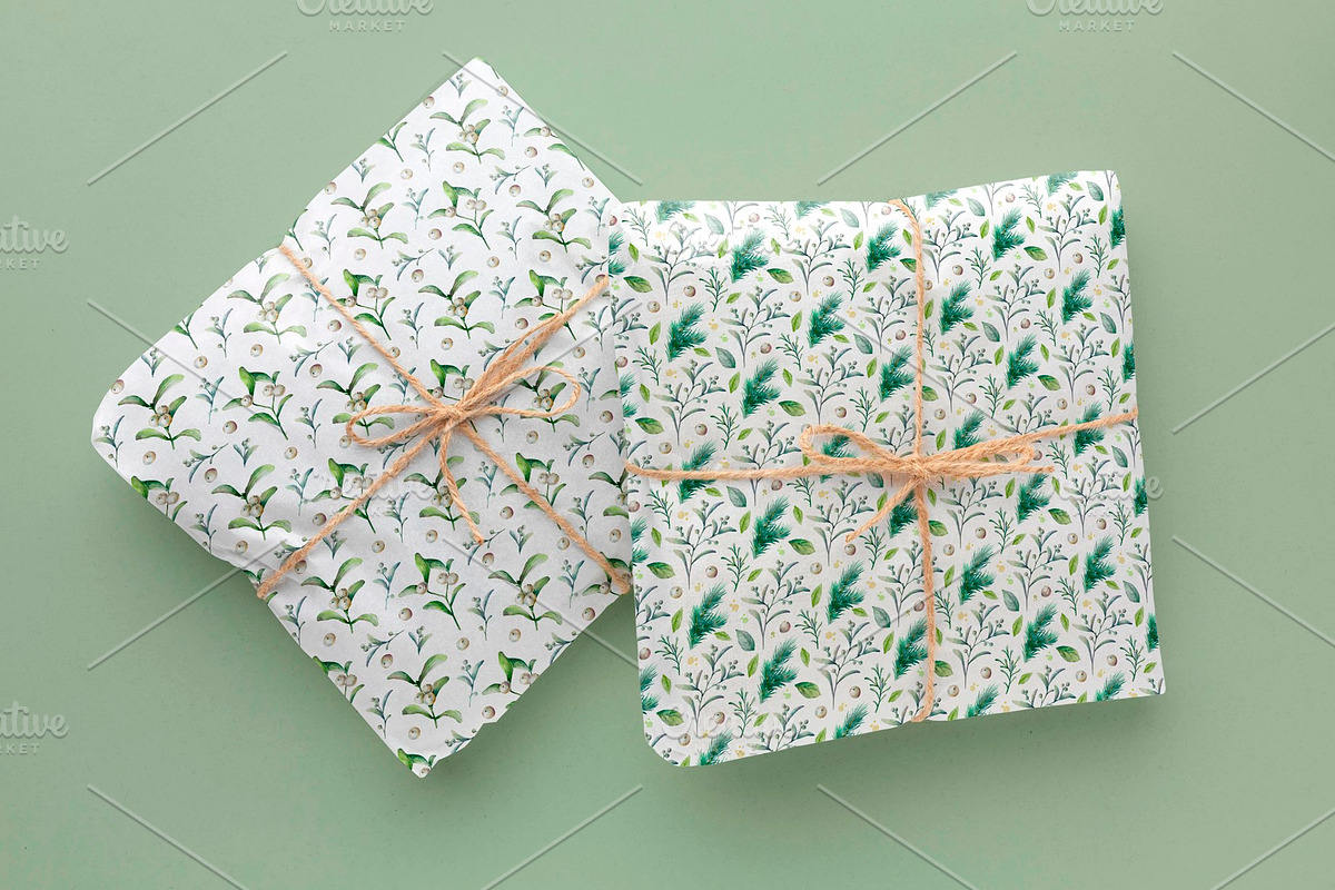 Mistletoe Watercolor Clipart., a Decorative Illustration by VetaDesign (Photo 11 of 12)