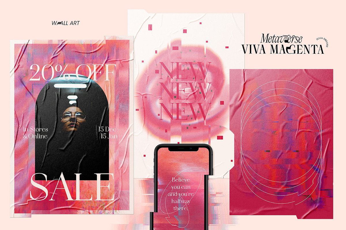 Viva Magenta Textured Collection, a Texture Graphic by Julia Dreams (Photo 9 of 10)
