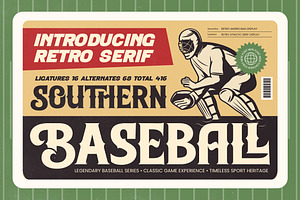 Southern Baseball Retro Athletic, a Serif Font by timelesstype.co