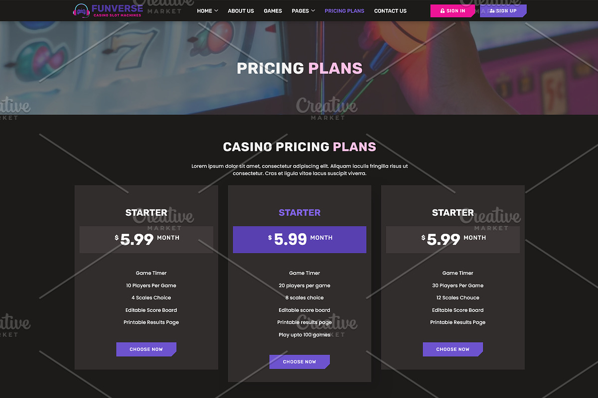 Online Casino Games & Slot Machines, a WordPress Template by HasnainDEV (Photo 4 of 6)