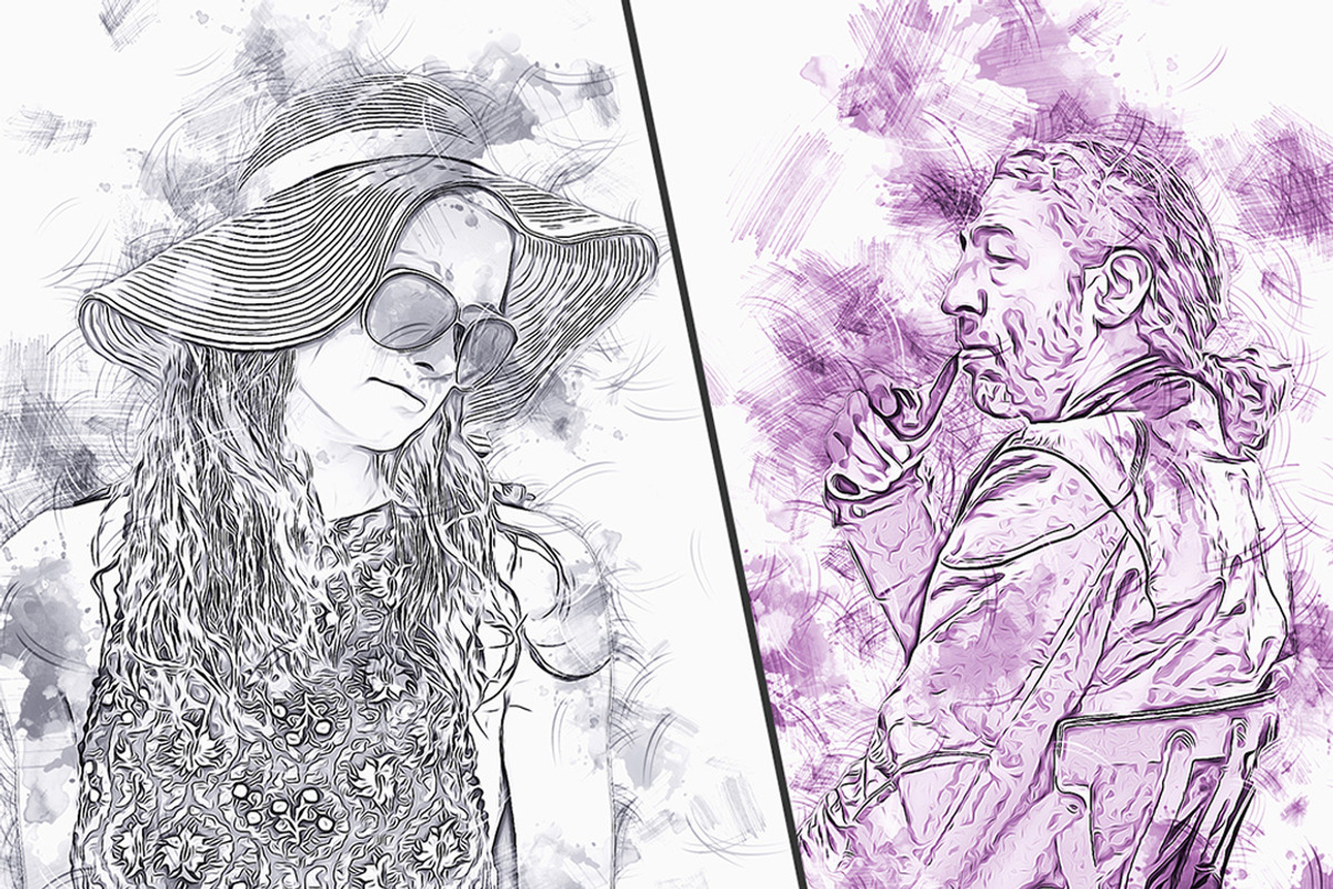 Pencil Sketch Art Photoshop Action, an Action Add-On by Studio Retouch (Photo 6 of 13)