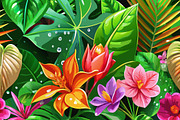 Tropical Jungle Leaves BUNDLE OF 6, a Decorative Illustration by Aban's World (Thumbnail 2 of 5)