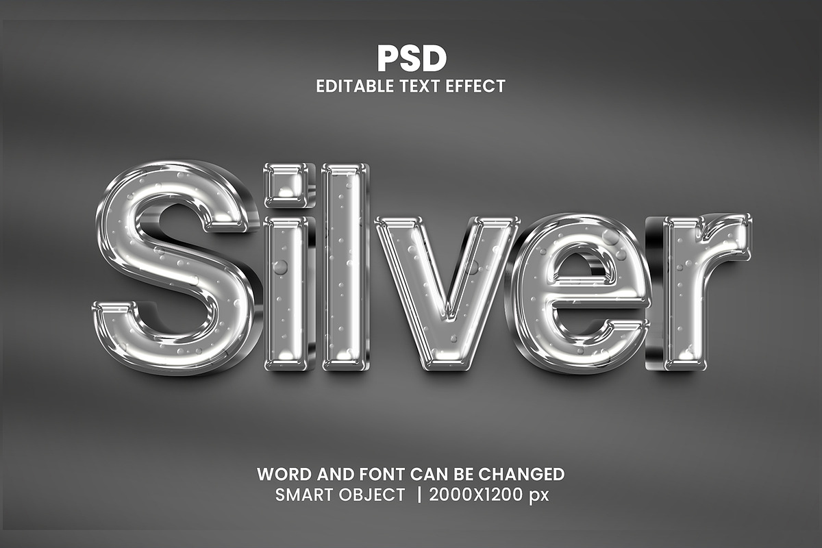 Silver Chrome 3D Text Effect, a Layer Style Add-On by bdrobin (Photo 1 of 2)