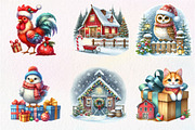 Vintage Christmas Farm Clipart, an Illustration by Dream Creation (Thumbnail 4 of 7)