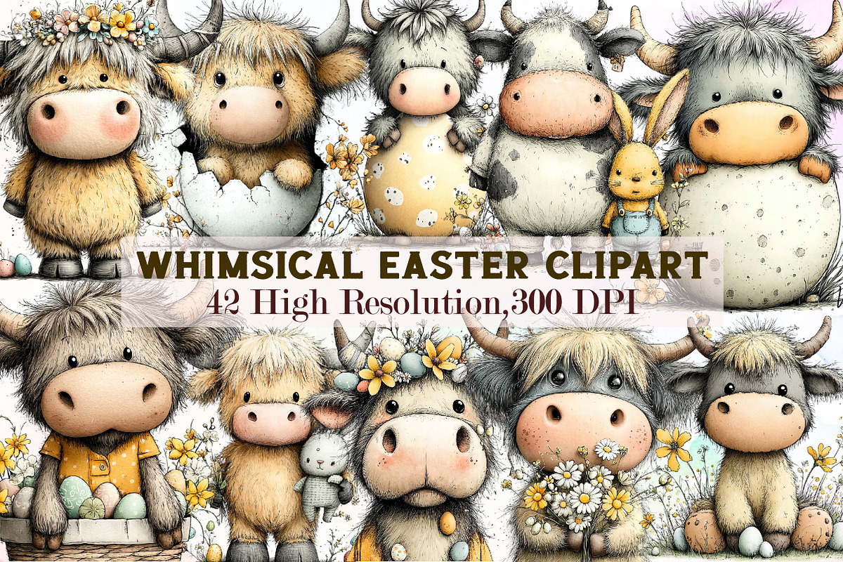Whimsical Easter Clipart Png Bundle, an Illustration by Sublimation Artist (Photo 1 of 7)