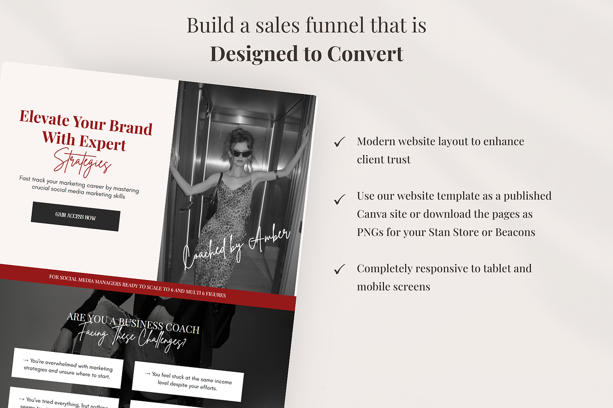 Sales Funnel Canva Landing Page, a Landing Page Template by GlamWebDesigns (Photo 3 of 8)