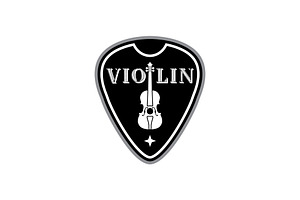 Guitar Pick with Violin Icon, a Branding & Logo Template by Atlantis X Nurman Arbai