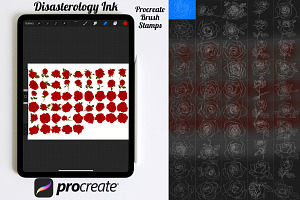 Rose Outlines Set 1 Procreate Brush