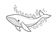 Whale Line Art Vector Bundle, an Illustration by yasushie (Thumbnail 11 of 51)