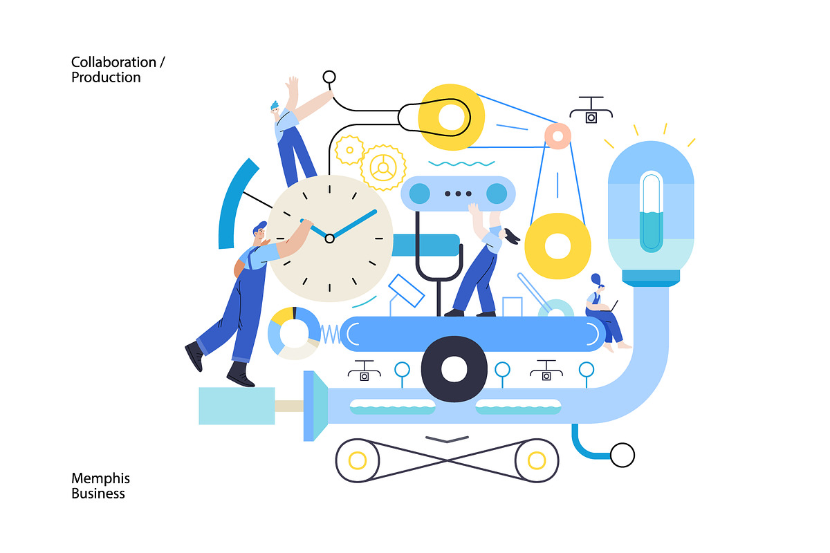 Memphis Business, vector illos, a Templates & Theme by Grivina's shop (Photo 27 of 27)