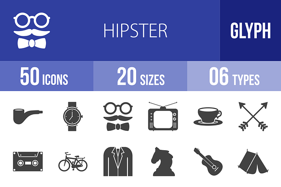 50 Hipster Glyph Icons
