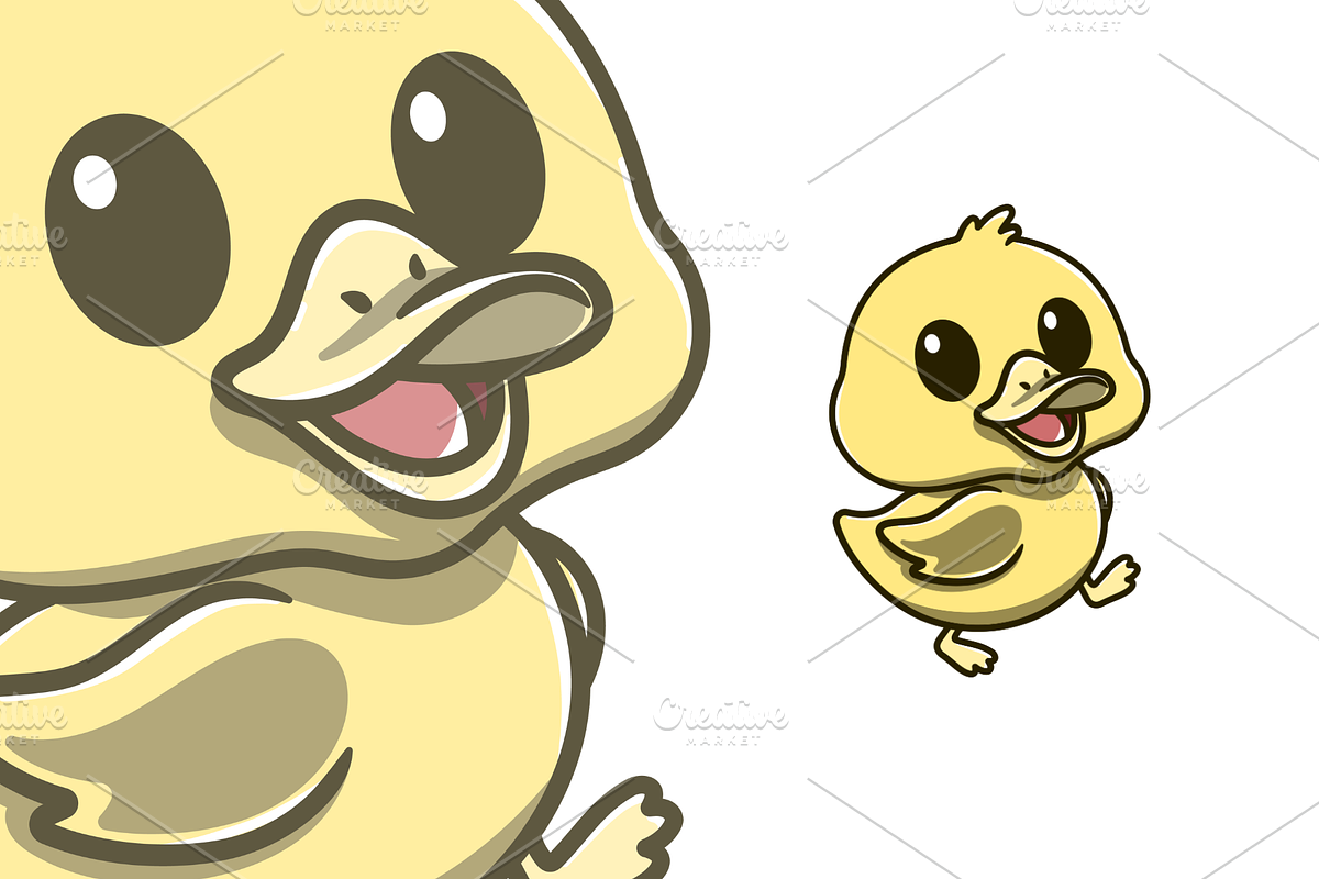 cute little duck walking cartoon, an Animal Illustration by garistipis (Photo 2 of 2)