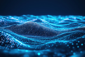 A mesmerizing abstract representation of flowing waves made of glowing blue par, a Photo by Textures & Backgrounds