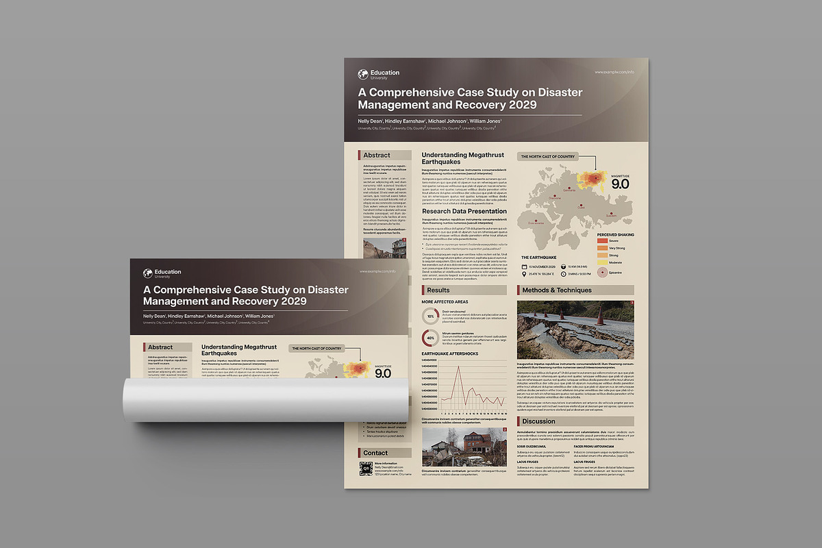 Scientific Case Study Poster Layout, a Poster Template by BrandPacks