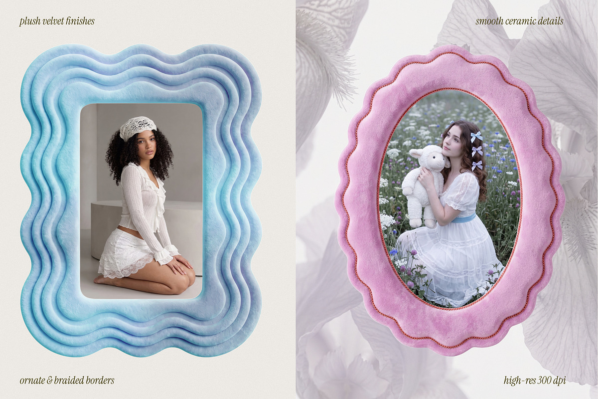 Funky 3D Wavy Frames Y2K Aesthetic, an Object Graphic by OliaMuseDesign (Photo 2 of 7)