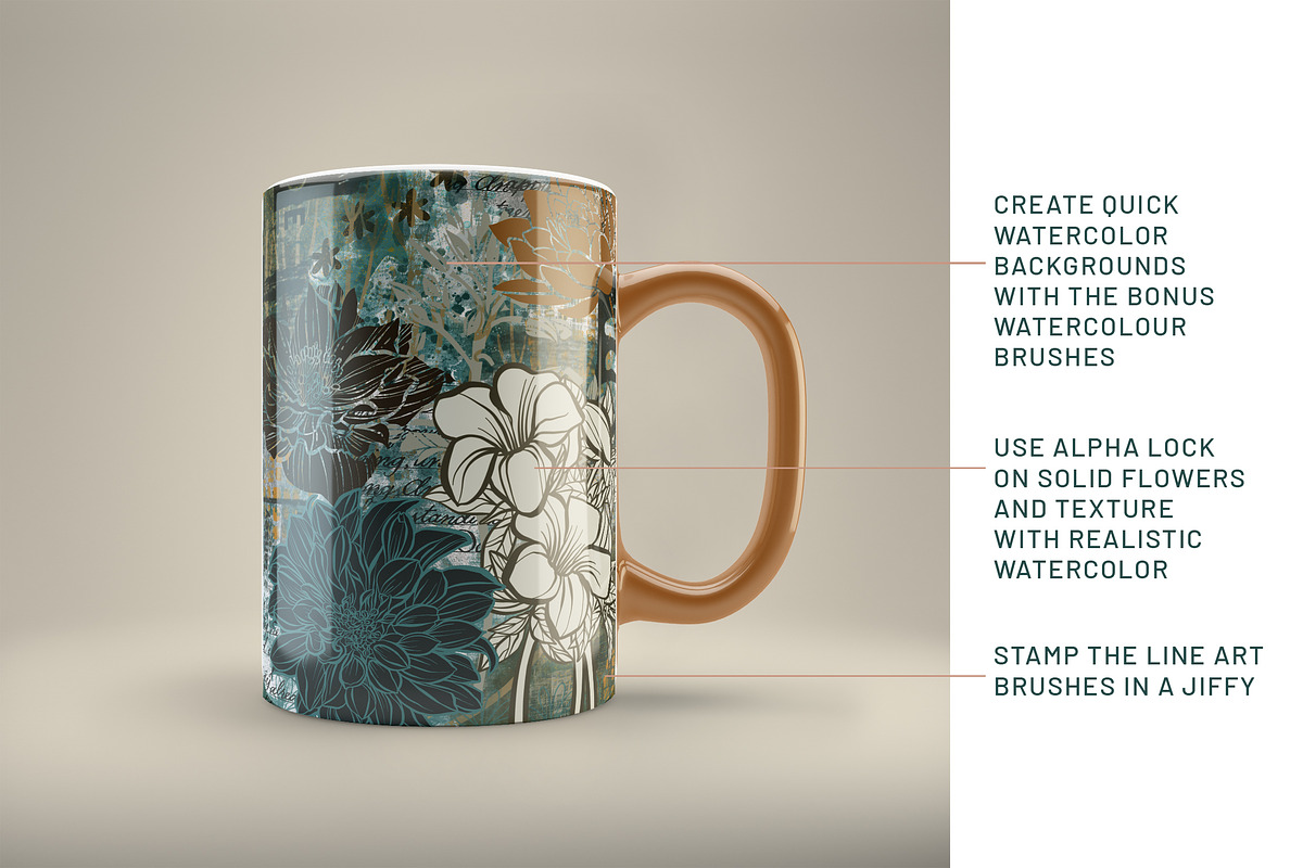 Floral Procreate Stamp Brushes 11, a Brushes & More by DeloresArt (Photo 3 of 16)