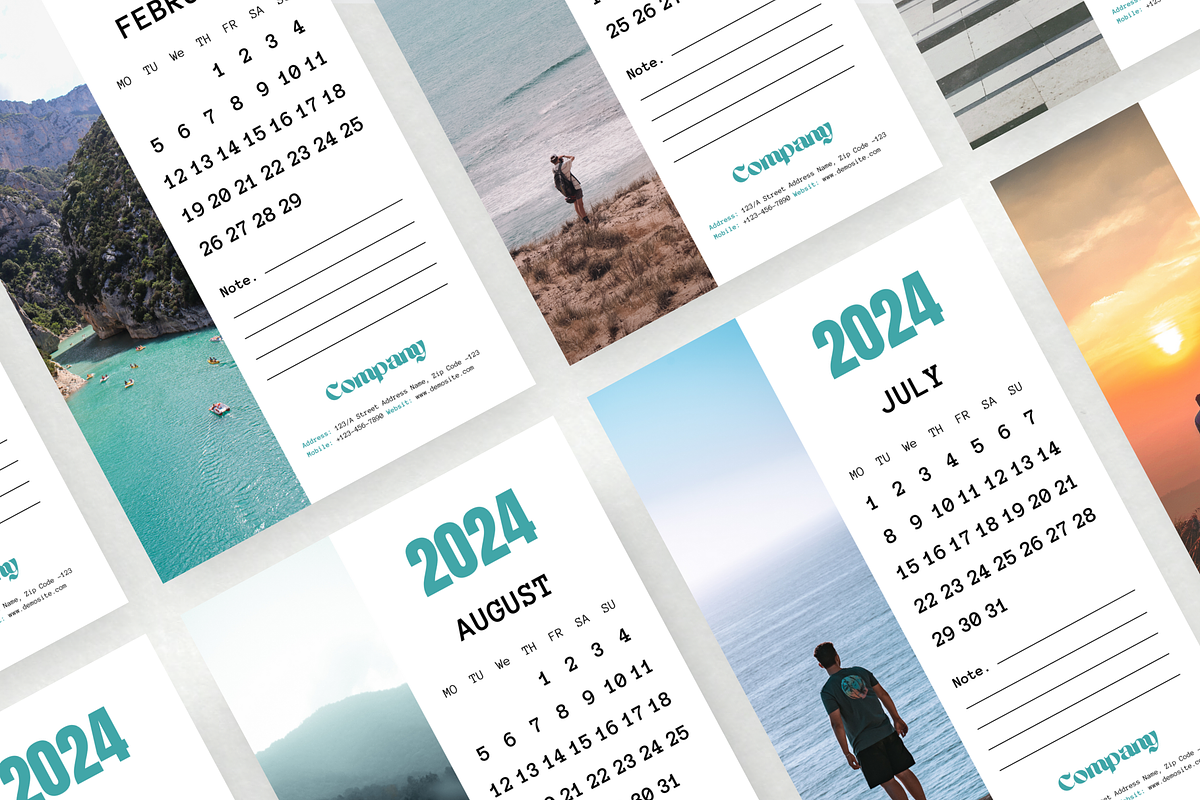 Wall Calendar 2024 Canva Frame, a Stationery Template by Waliullah Solutions (Photo 3 of 3)