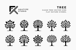 Tree Icon, a Solid Icon by Akatype Studio