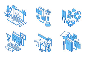 Isometric online education, an Education Illustration by Valerie Bodnar